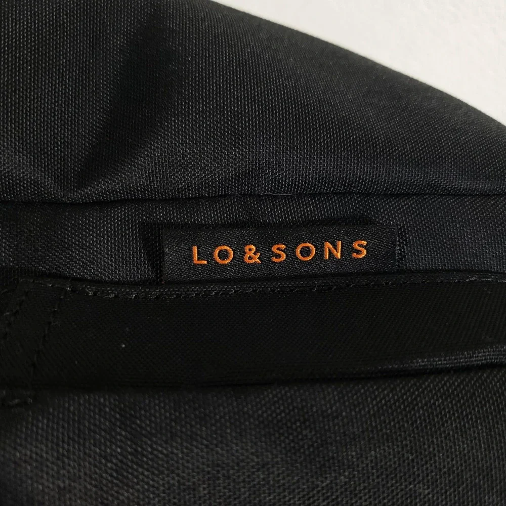 Lo and Sons Hanover Supreme Backpack Black Waxed Poly 16